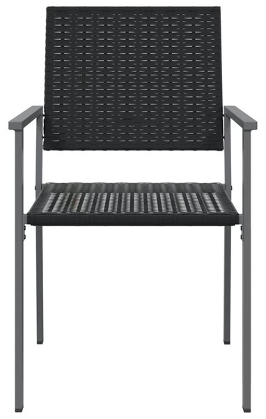 4 db fekete polyrattan kerti szék párnával 54x62,5x89 cm