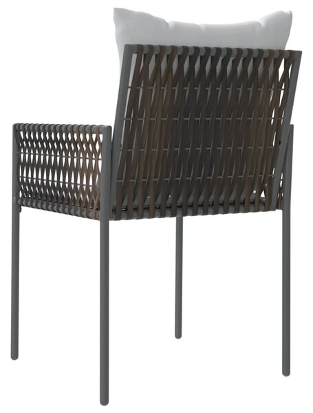 6 db barna polyrattan kerti szék párnával 54x61x83 cm