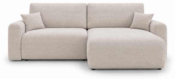 Kihúzható kétoldalas L-alakú kanapé NORDEN PAROS 250x140 cm, krémszínű