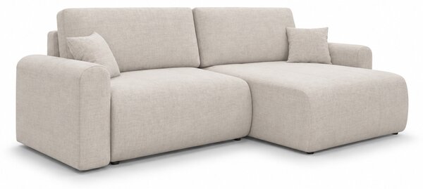 Kihúzható kétoldalas L-alakú kanapé NORDEN PAROS 250x140 cm, krémszínű