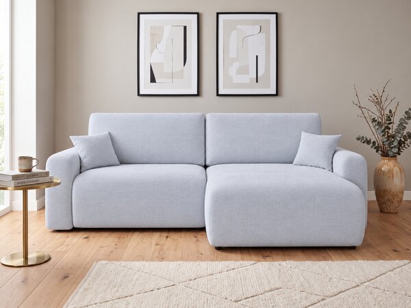 Kihúzható kétoldalas L-alakú ülőgarnitúra NORDEN PAROS 250x140 cm, világosszürke