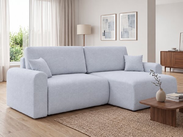 Kihúzható kétoldalas L-alakú ülőgarnitúra NORDEN PAROS 250x140 cm, világosszürke