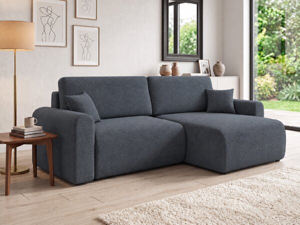 Kinyitható kétoldalas L-alakú ülőgarnitúra NORDEN PAROS 250x140 cm, sötétszürke