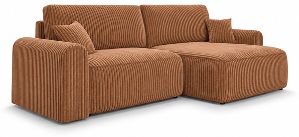 Kihúzható kétoldalas L alakú ülőgarnitúra NORDEN TILIA 250x140 cm, terrakotta