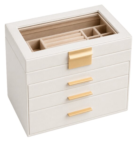 Ékszerdoboz ELEGANT CASE 25,1x21,5x15,3 cm műbőr, bézs
