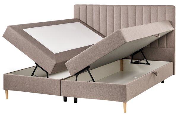 Boxspring ágy tárolóval OFFICER Tópszín 180 x 200 cm