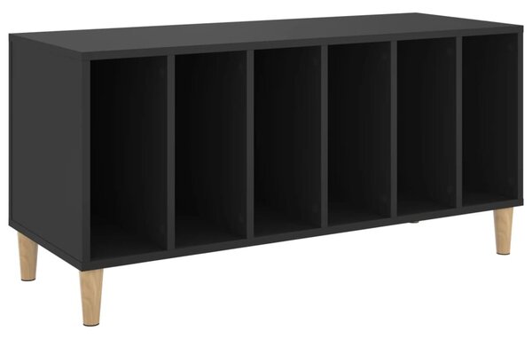 Fekete szerelt fa hanglemezszekrény 100 x 38x 48 cm