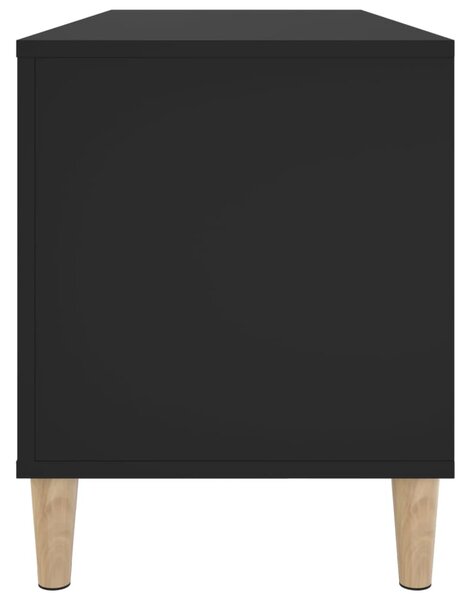 Fekete szerelt fa hanglemezszekrény 100 x 38x 48 cm
