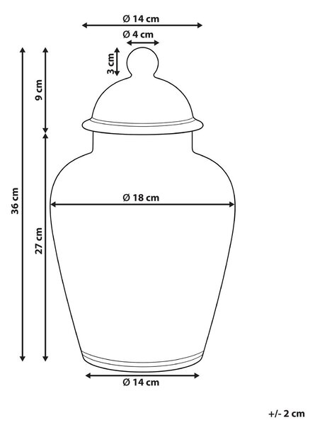 Fedeles váza MOGUER Porcelán 36 cm Piros/fehér
