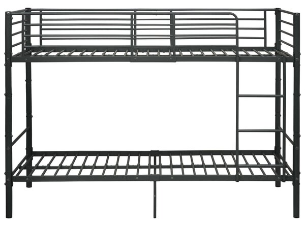 Fekete fém emeletes ágy 90 x 200 cm