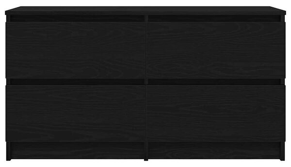 Fekete szerelt fa TV-szekrény 100x35x54 cm