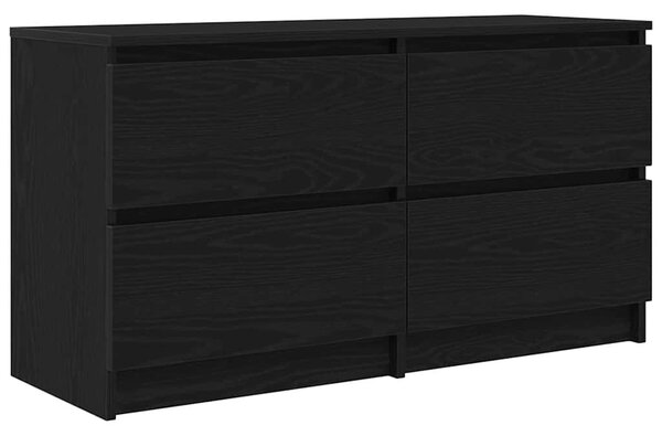 Fekete szerelt fa TV-szekrény 100x35x54 cm