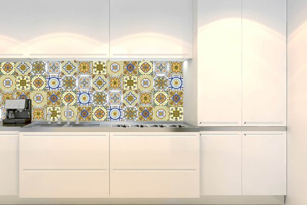 Konyhai fotótapéta - sárga csempe 180 x 60 cm