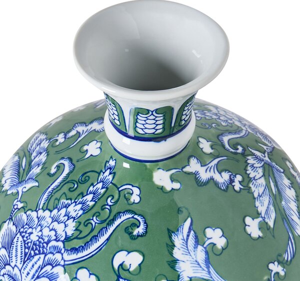 Virágtartó váza VALLADOLID Porcelán 36 cm Zöld