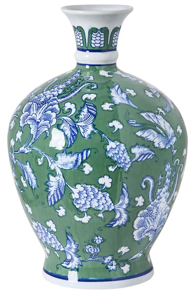 Virágtartó váza VALLADOLID Porcelán 36 cm Zöld