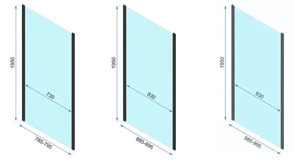 Rea Rapid Slide - zuhanykabin tolóajtóval 160 (ajtó) x 80 (fal), átlátszó üveg, fekete profil, KPL-09871