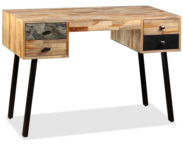 Tömör újrahasznosított fa íróasztal 110 x 50 x 76 cm