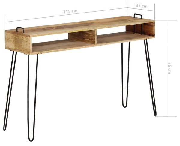 Tömör mangófa konzolasztal 115 x 35 x 76 cm
