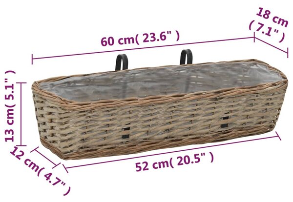 2 db fonott virágtartó PE béléssel 60 cm