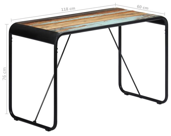 Tömör újrahasznosított fa étkezőasztal 118 x 60 x 76 cm