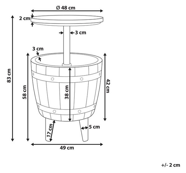 Hűtő asztal SILG 49 cm 49 cm Tópszín
