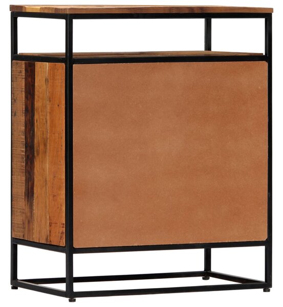 Tömör újrahasznosított fa és acél kisszekrény 60 x 35 x 76 cm