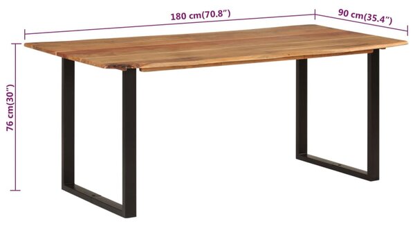 Tömör akácfa étkezőasztal 180 x 90 x 76 cm