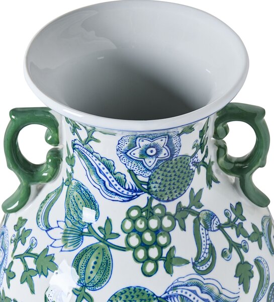 Virágtartó váza SEGOWIA Porcelán 47 cm Fehér/kék