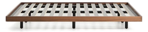 Barna nyírfa franciaágy ágytámla nélkül, ágyráccsal 160x200 cm Norlen – Kave Home
