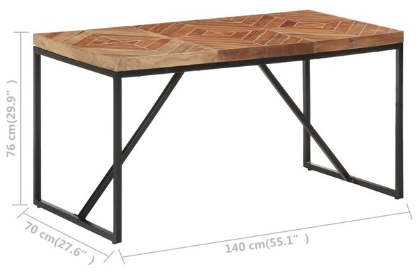 Tömör akác és mangófa étkezőasztal 140 x 70 x 76 cm