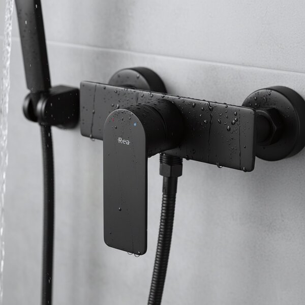 Rea Urban, zuhanycsaptelep pontos kézizuhany készlettel, fekete, REA-B9909