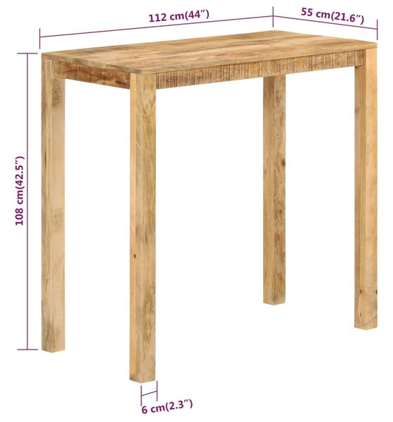 Tömör mangófa bárasztal 112 x 55 x 108 cm