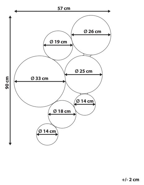 Falitükör LAXOU 57 cm 90 cm Réz