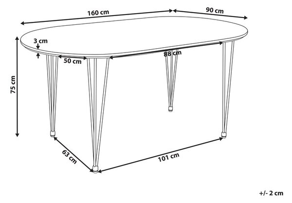 Étkezőasztal CAVELL Világosbarna 160 cm 90 cm