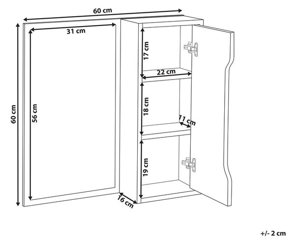 Fali szekrény PALMAS 60 cm 60 cm Fehér