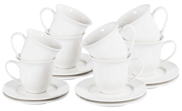 8 db csésze és csészealj ELDERBERRY Porcelán Fehér