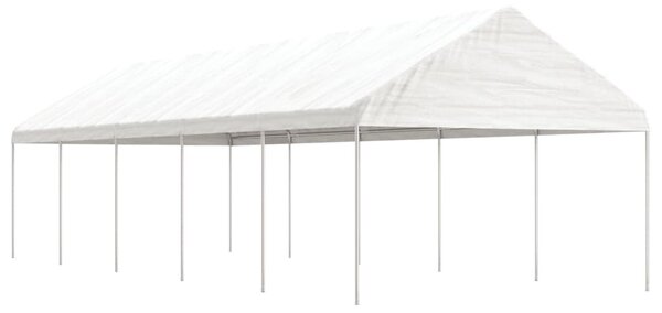 Fehér polietilén pavilon tetővel 11,15 x 4,08 x 3,22 m