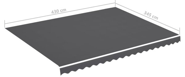 Antracitszürke csere napellenző ponyva 4,5 x 3,5 m