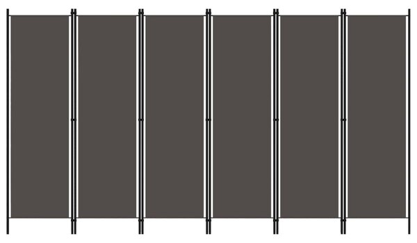 Antracitszürke 6 paneles paraván 300 x 180 cm