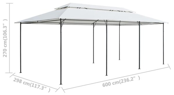 Fehér pavilon 600 x 298 x 270 cm 180 g/m²