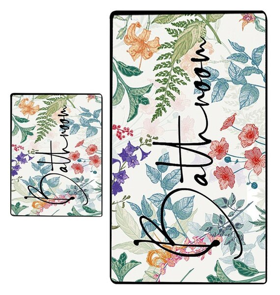 Fürdőszobai kilépő szett 2 db-os 60x100 cm Green In Flower – Foutastic