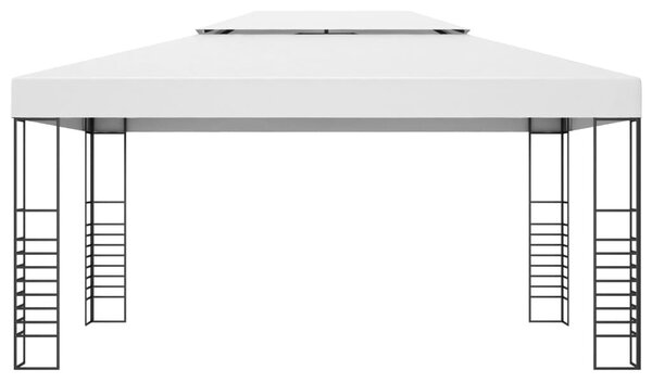 Fehér porszórt acél kerti pavilon 4 x 3 x 2,7 m