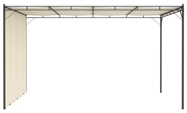 Krémszínű kerti pavilon oldalfüggönnyel 4 x 3 x 2,25 m