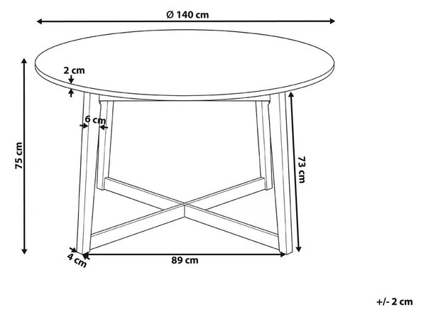 Étkezőasztal WAIPORI Sötét tölgy 140 cm 140 cm