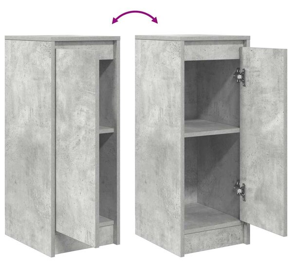 Betonszürke szerelt fa tálalószekrény 29,5x34x76 cm