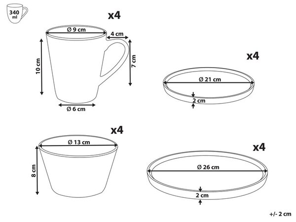 16 darabos étkészlet TAMARIND Porcelán Fehér/kék