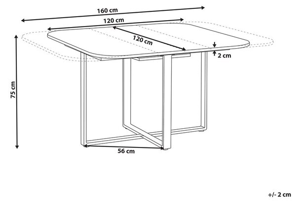 Kihúzható étkezőasztal COOPER Barna 120/160 cm 120 cm
