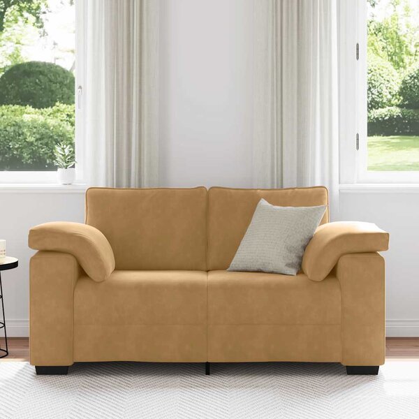 Barna bársony loveseat kanapé 160x77x82 cm