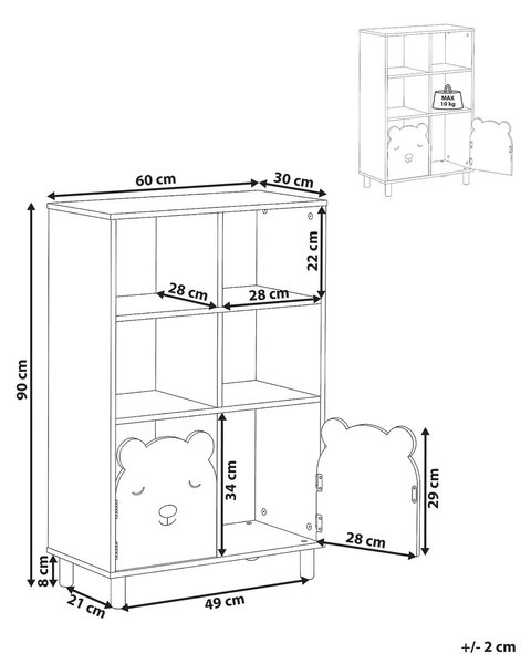 Háromszintes könyvespolc NOBBY 90 cm Világoszöld