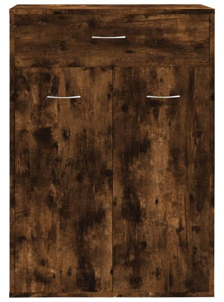 Füstös tölgy színű szerelt fa cipősszekrény 60 x 35 x 84 cm